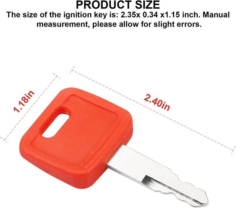 VIDABTE H800 Excavator Ignition Key, Ignition Keys for Jo-hn Deere Hita-chi Excavator Case Dozer Fiat New Ho-lland AT194969 AT147803 4286465 (12 pcs) - Image 2